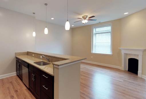 Kitchen And Living Area at The Mount Royal, Baltimore, MD