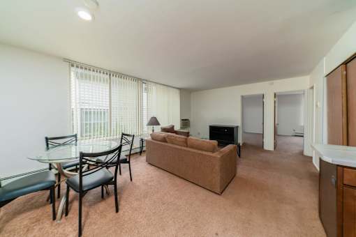 Spacious Living room in East Lansing Apartments near Michigan State University | Albert Apartments