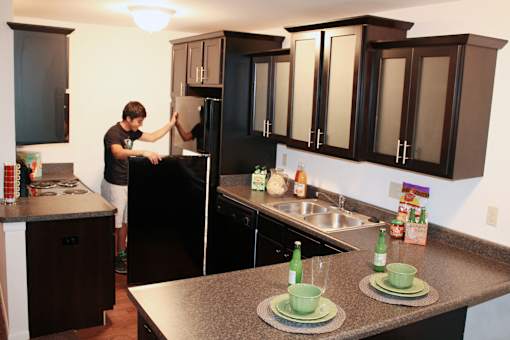 Spacious Kitchen and Living room in East Lansing Apartments near Michigan State University | Americana Apartments