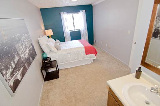 Spacious bedrooms in East Lansing Apartments near Michigan State University | Burnt Tree