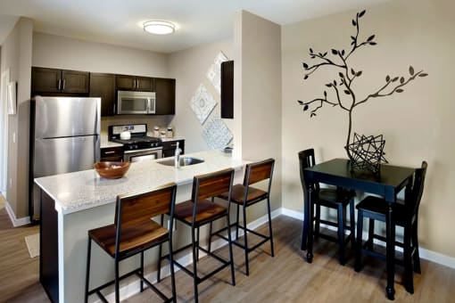 Gourmet Kitchen With Island at The Waverly at Neptune, Neptune, New Jersey
