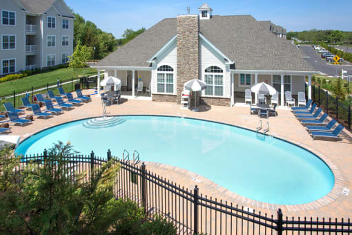Aerial View Of Pool at The Waverly at Neptune, New Jersey
