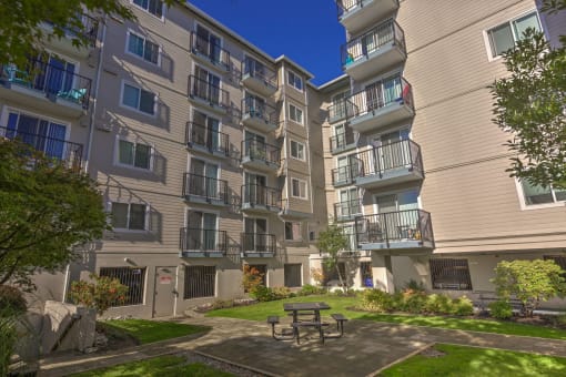 Property Courtyard at King Arthurs Court, Seattle, WA