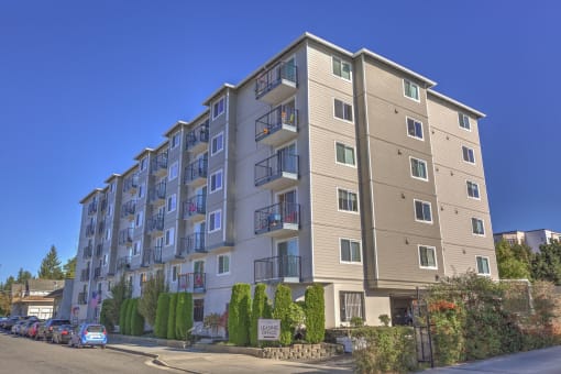 Building Exterior at King Arthurs Court, Seattle, WA, 98125