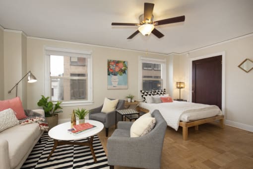 Living Room at Malloy Apartment Homes, Washington, 98105