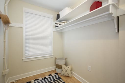Spacious Closet with Built In Shelving at Malloy Apartment Homes, Seattle, WA