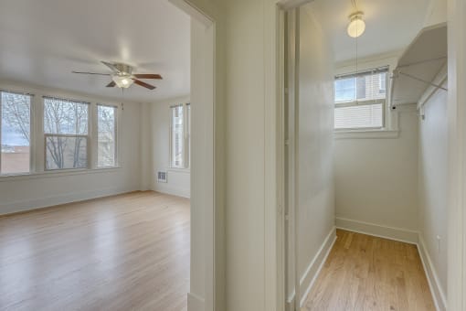 Updated Studio Walk-In Closet & Living Space at Stockbridge Apartment Homes, Seattle, WA, 98101