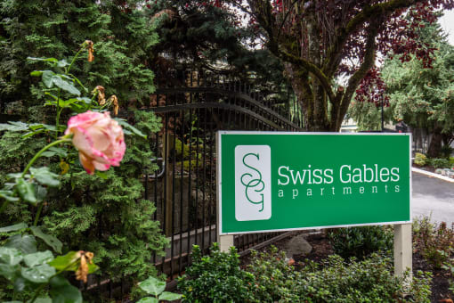Property Signage at Swiss Gables Apartment Homes, Kent, 98032