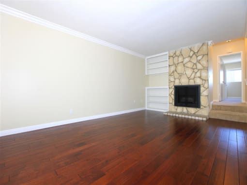 Living room with fireplace