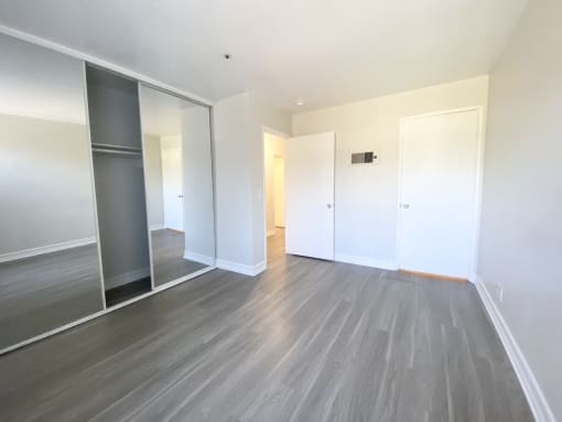 Bedroom with view of closet