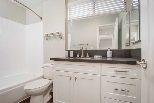 Master Bath Mirror at Los Robles Apartments, Pasadena, CA, 91101