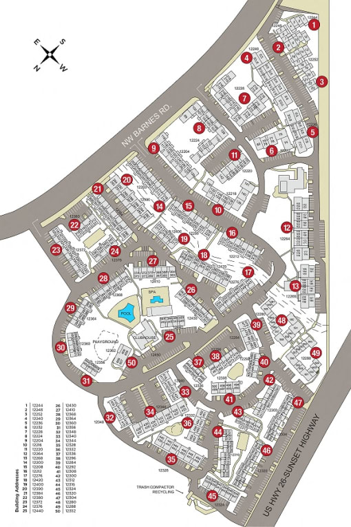 Site Map of Commons at Timber Creek Apartments, Portland, OR