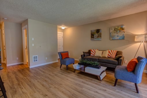 Hardwood Style Flooring at Commons at Timber Creek Apartments, Portland, OR 97229