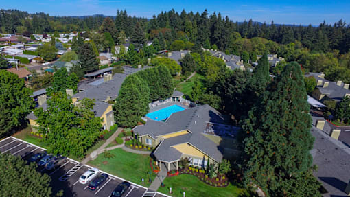 Aerial Community View at Commons at Avalon Park Apartments, Oregon, 97224