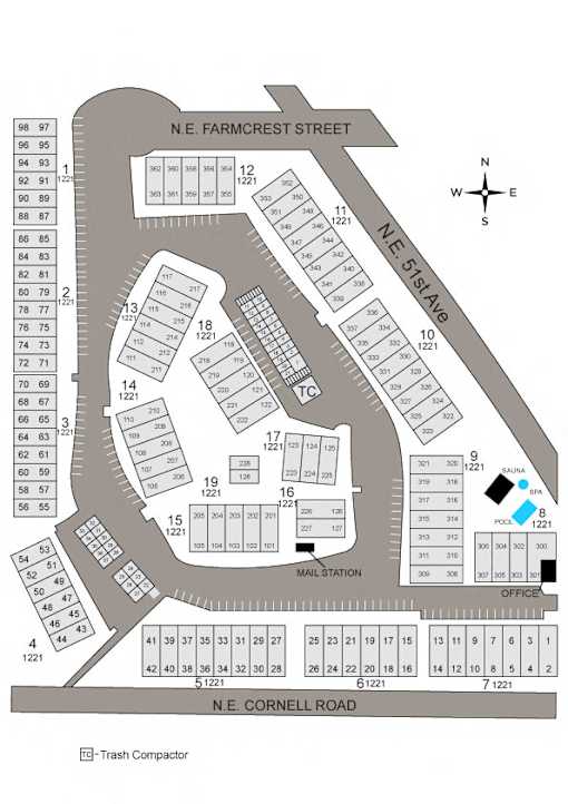 Site map at Commons at Hawthorn Village Apartments, Oregon, 97124
