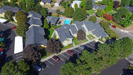 Aerial view 2 at Commons at Hawthorn Village Apartments, Hillsboro, 97124