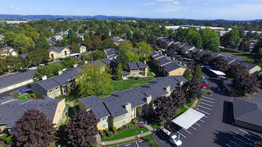 Aerial view at Commons at Hawthorn Village Apartments, Hillsboro, OR, 97124