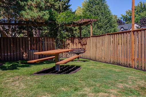 Backyard at Commons at Hawthorn Village Apartments, Hillsboro, 97124