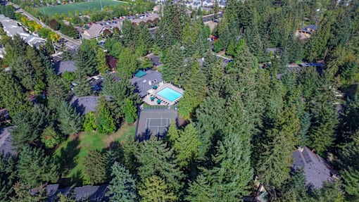 Aerial view at Commons at Creekside Apartments, Oregon