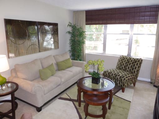 living room with bright window
