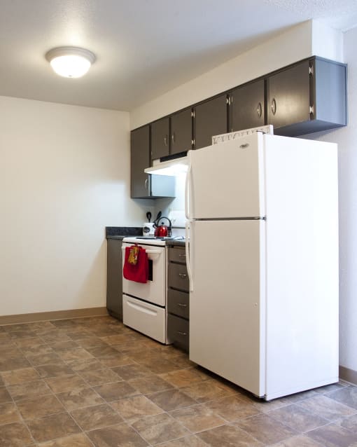 Sage Creek Apartments kitchen with white appliances
