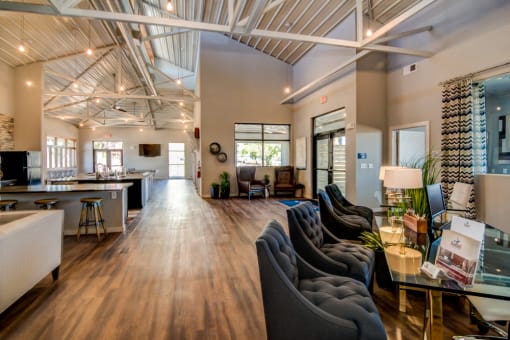 Clubhouse Area for Socializing at Aviator at Brooks Apartments, San Antonio, Texas
