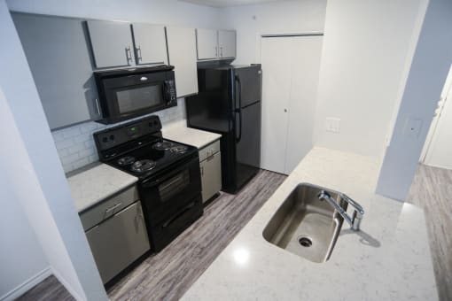 updated kitchen in north austin luxury apartments