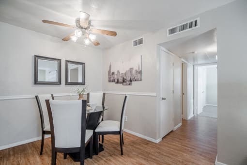 Light and bright open dining room  at Garden Park, Irving, TX