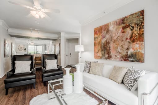 Living Room With Kitchen at Prestonwood Hills, Texas, 75093
