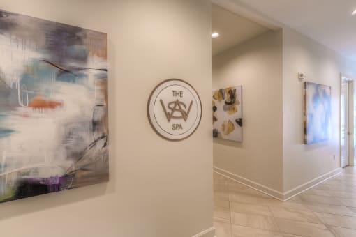 community spa entrance  at Waterside Residences on Quivira, Lenexa