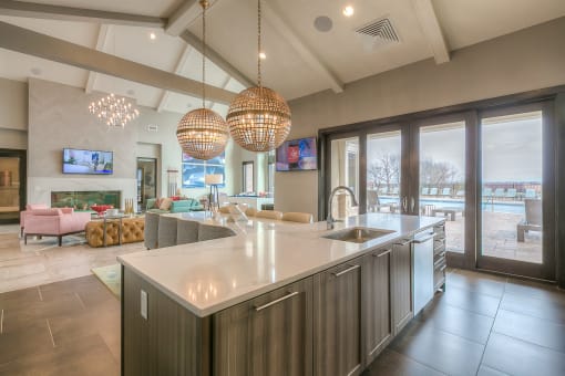 community kitchen  at Waterside Residences on Quivira, Kansas, 66215