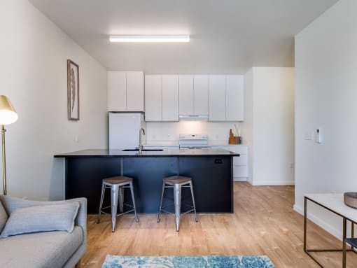 Fitted Kitchen With Island Dining at Watercooler, Boise, Idaho
