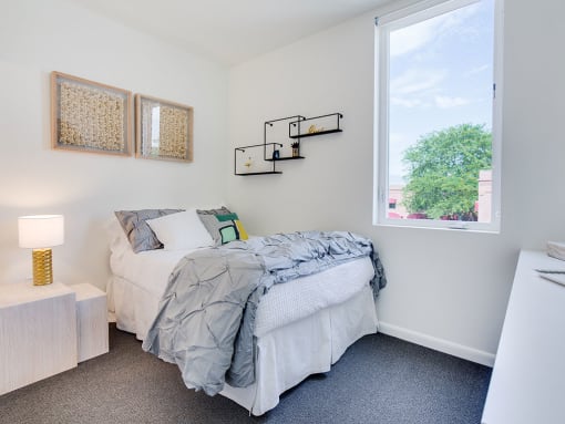 Comfortable Bedroom With Large Window at Watercooler, Idaho, 83702