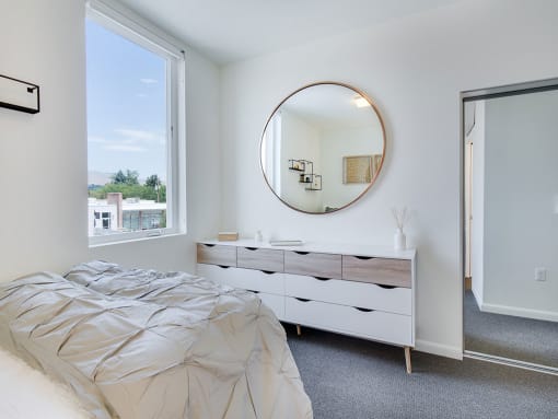 Beautiful Bright Bedroom With Wide Windows at Watercooler, Boise, ID