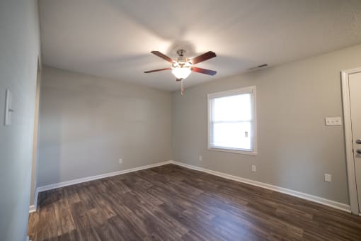 Unfurnished apartment with ceiling fan and light at Barrington Estates Apartments, Indianapolis, IN