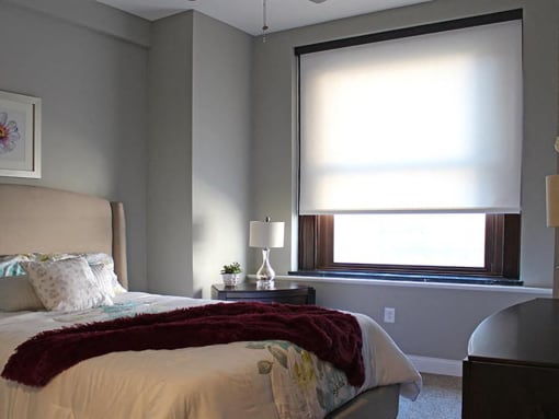 Beautiful Bright Bedroom With Wide Windows at Residences at Leader, Cleveland, OH, 44114