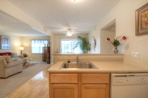 Kitchen Island at Fetzner Square Apartments & Townhouses, Rochester, NY