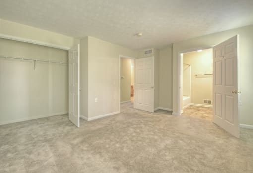 Master Bedroom and Bathroom at Fetzner Square Apartments & Townhouses, Rochester, NY