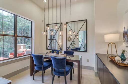 Fancy Dining Room at 3500 Westlake Apartments, Greystar Real Estate, Austin, Texas