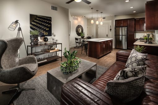 Corona, CA Metro at Main Apartments living room