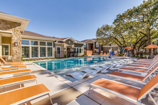 Poolside Sundeck Area at The Veranda, Texas, 76209
