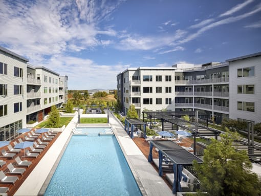 Aerial View Of Pool at AVE Florham Park, Florham Park, New Jersey