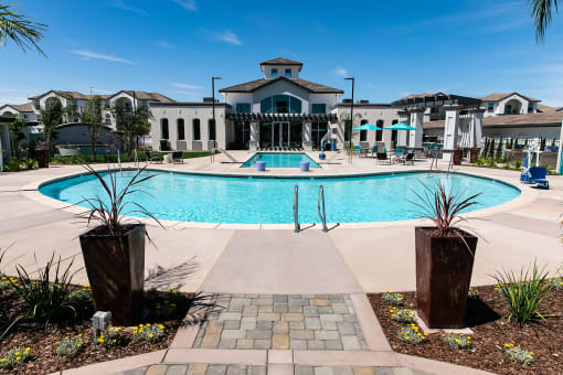 Rocklin CA Apartments for Rent - The James - FPI - Sparkling Pool with Lounge Seating