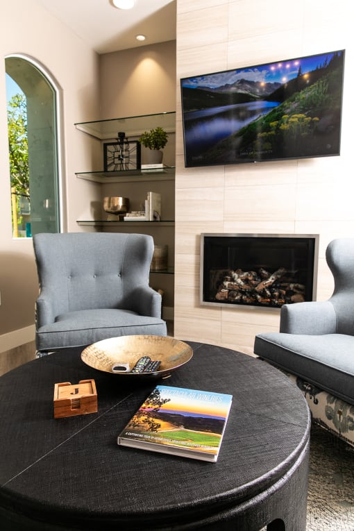 Fireplace Seating l The James Apartments in Rocklin CA 