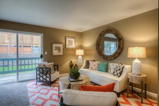 Modern Living Room at Oak Hill Apartments, Portland, OR, 97229