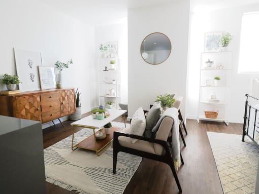Studio Apartment Living and bedroom at The Fowler, Boise