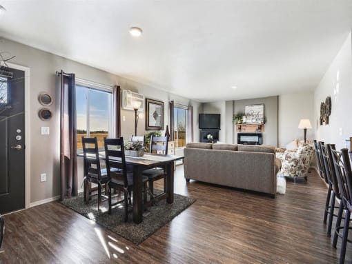 Open Concept Dining and Living Area