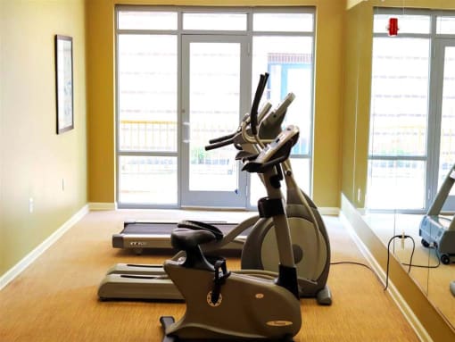 Fitness center at Ashland Commons affordable apartment community in Baltimore