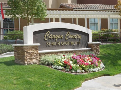 Entry Monument Sign at CANYON COUNTRY SENIOR, Santa Clarita California