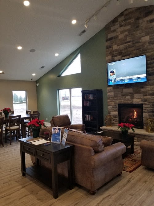 Clubhouse with Fireplace and TV at Regency Preserve, Avon, IN, 46123
